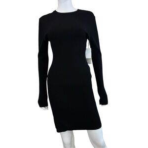GOOD AMERICAN NWT Black Sweater Knit Dress Size L G0722